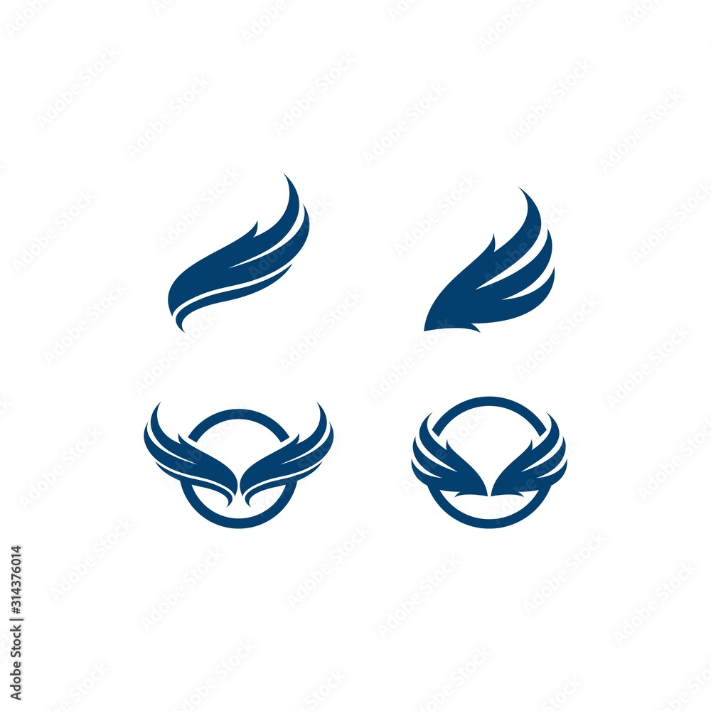 Obraz premium wing logo template vector icon illustration