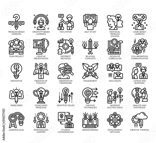 Set of creative learning thin line and pixel perfect icons for any web and app project.