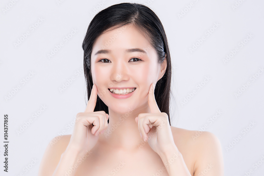 Portrait beautiful young asian woman clean fresh bare skin concept. Asian girl beauty face skincare and health wellness, Facial treatment, Perfect skin, Natural make up Portrait beautiful young asian woman clean fresh bare skin concept. Asian girl beauty face skincare and health wellness, Facial treatment, Perfect skin, Natural make up
