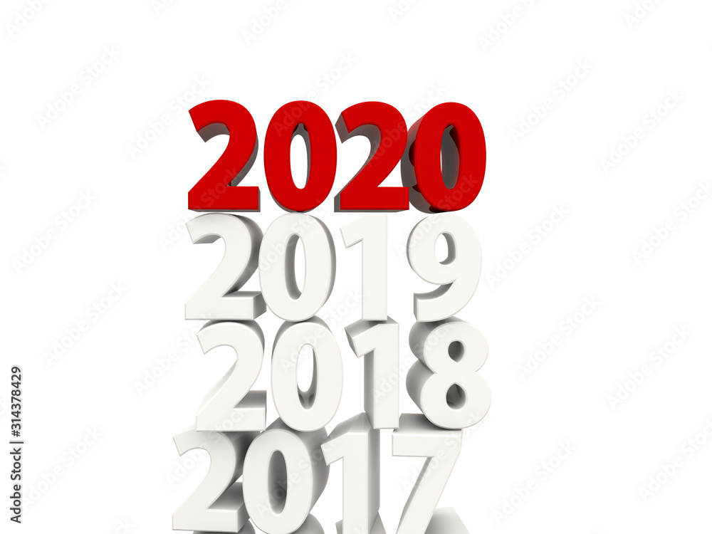 2020 New Year symbol with other years 2020 New Year symbol with other years
