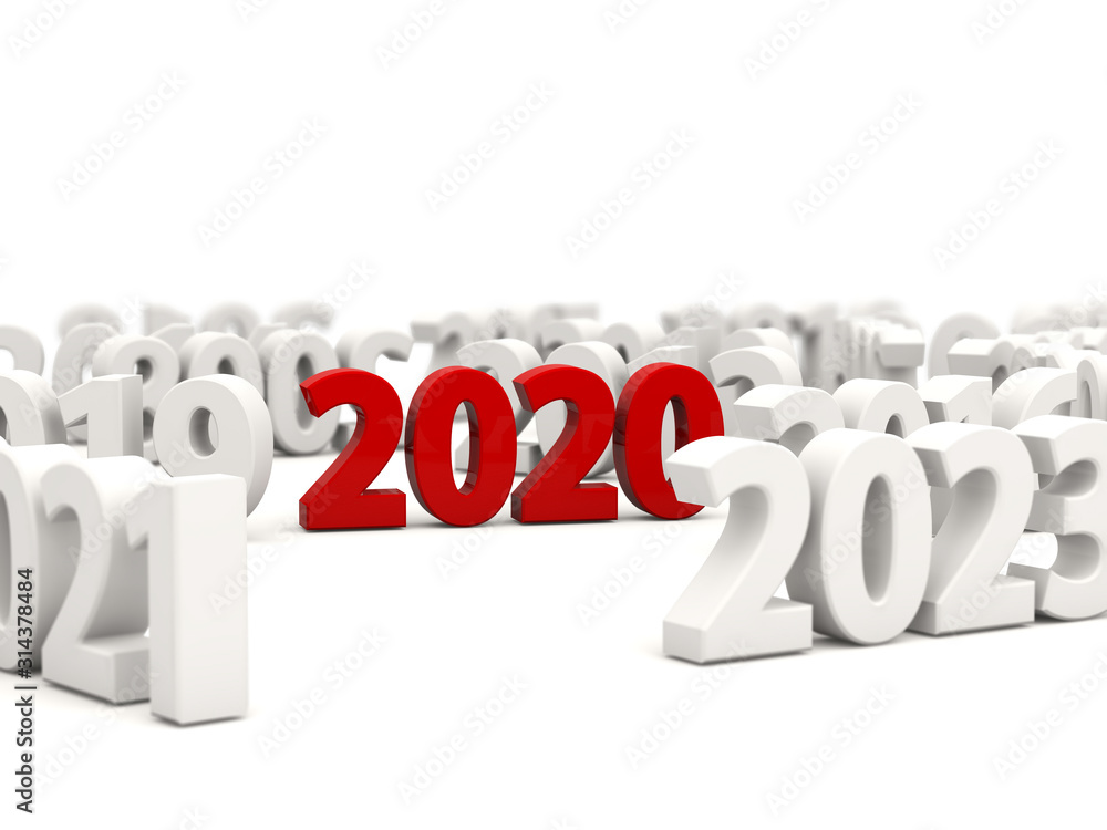 2020 New Year symbol with other years 2020 New Year symbol with other years