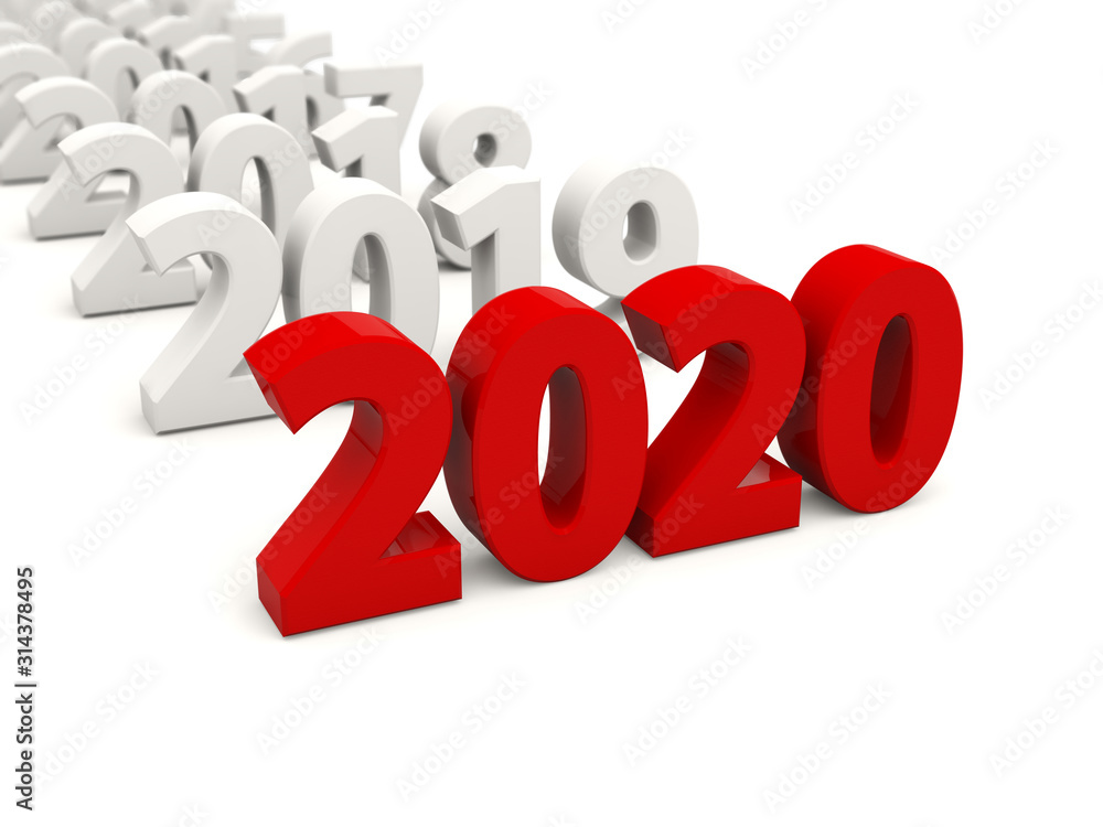 2020 New Year symbol with other years 2020 New Year symbol with other years