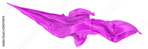 Abstract background of magenta wavy silk or satin. 3d rendering image.