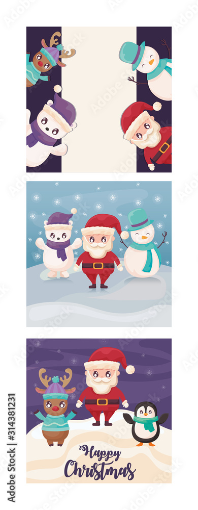 Fototapeta premium Merry christmas cartoons vector design