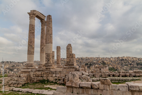 Temple of Hercules ruins at the Citadel in Amman, Jordan.