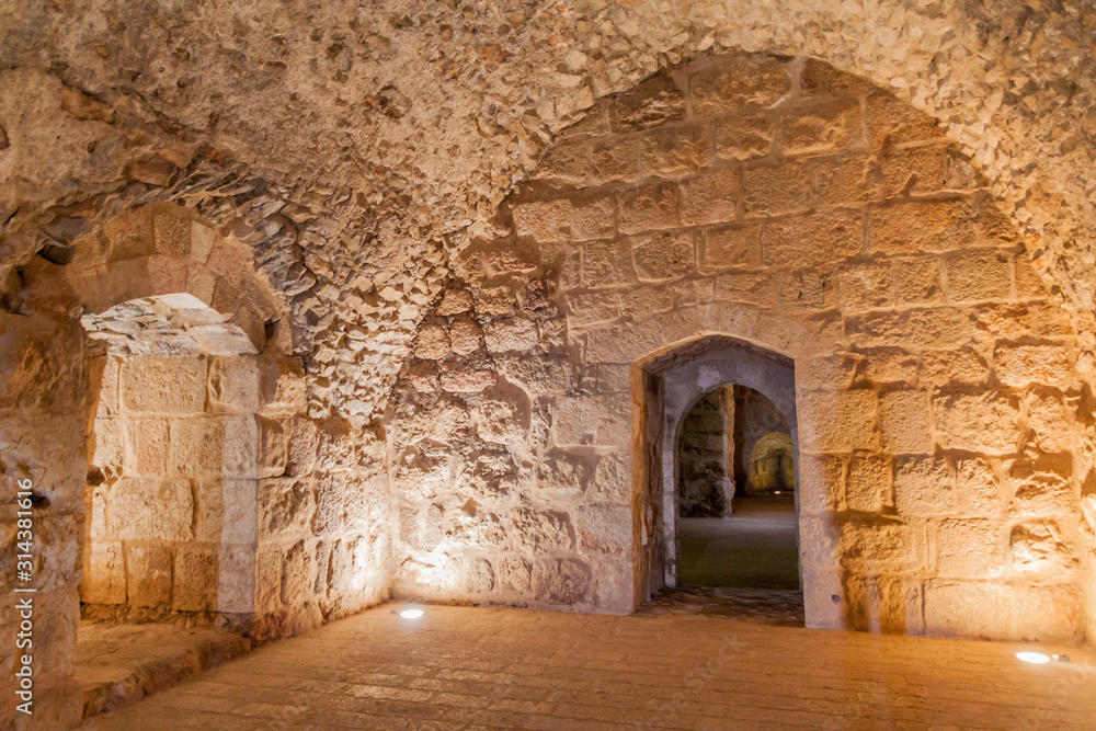Interior of Rabad castle in Ajloun, Jordan.