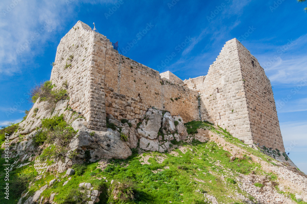 Ruins of Rabad castle in Ajloun, Jordan.