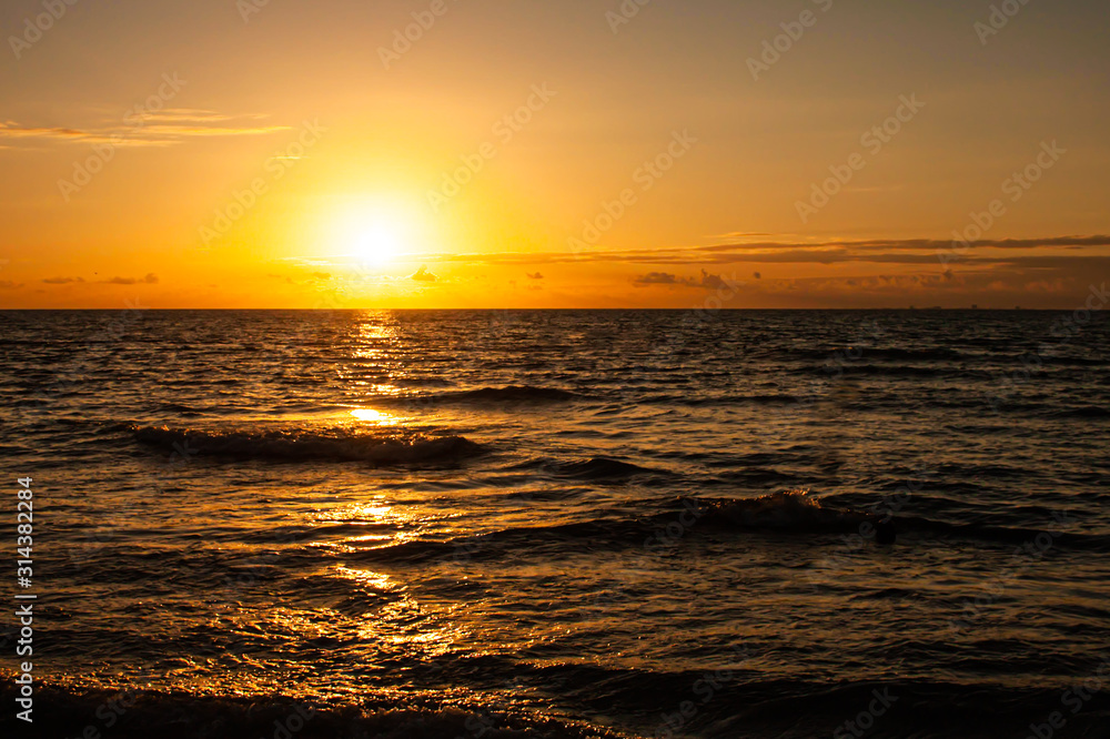 sunset over the sea