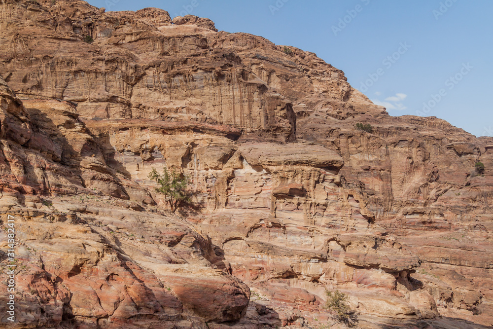 Rocks in the ancient city Petra, Jordan