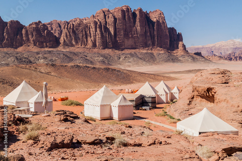 Canvas-taulu Bedouin camp in Wadi Rum desert, Jordan