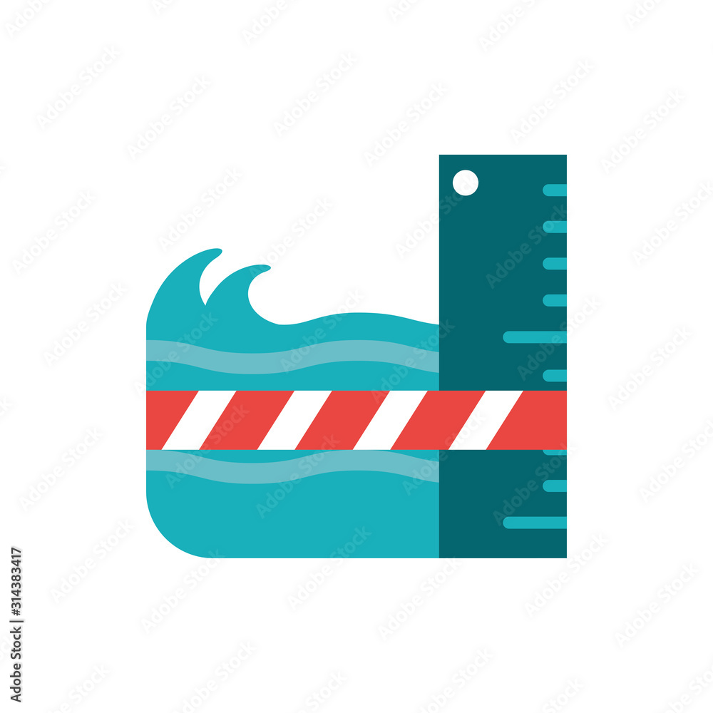 Isolated sea and ruler vector design