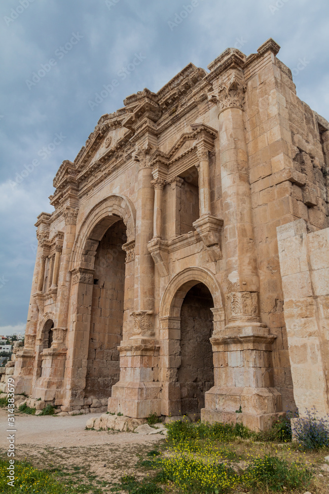 Arch of Hadrian in Jerash, Jordan