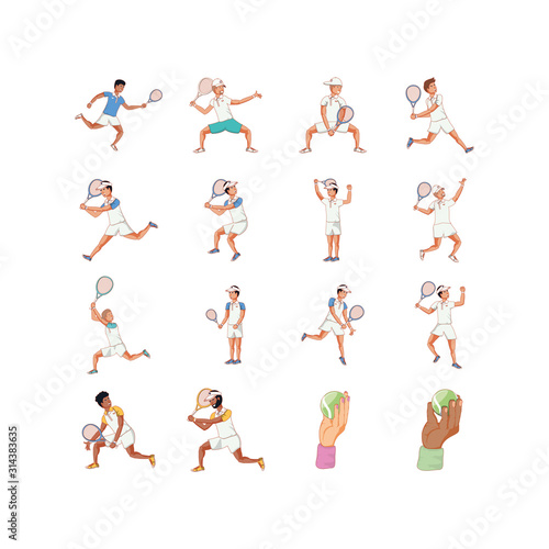 Wallpaper Mural Isolated tennis men players set vector design Torontodigital.ca