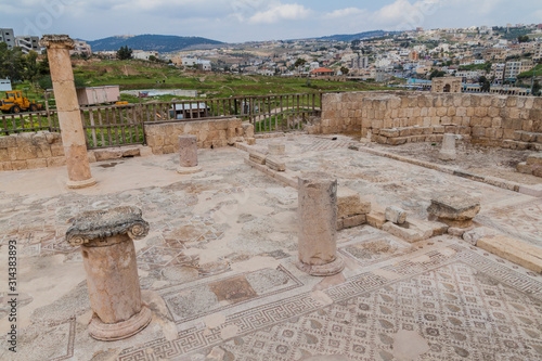 Church of Bishop Isaiah at the ancient city Jerash, Jordan photo