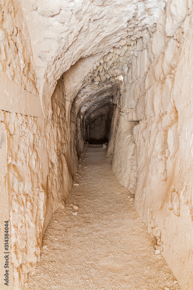 Corridor in the ruins of Karak castle, Jordan