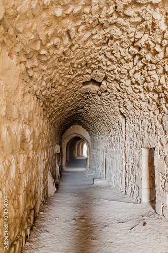 Fototapeta Naklejka Na Ścianę i Meble -  KARAK, JORDAN - APRIL 2, 2017: Corridor in the ruins of Karak castle, Jordan