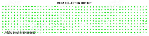 Mega set of icons in trendy line style. Business, ecommerce, finance, accounting. Big set Icons collection. Vector illustration