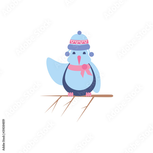 Merry christmas bird vector design