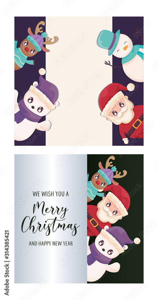 Merry christmas cartoons vector design Merry christmas cartoons vector design