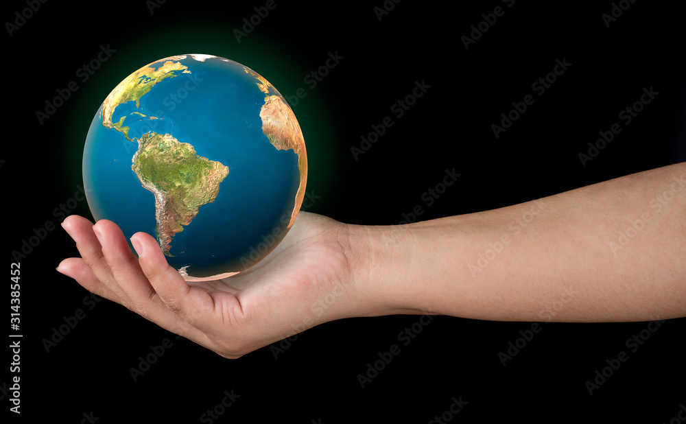 human hand hold the world to protect from global warming human hand hold the world to protect from global warming