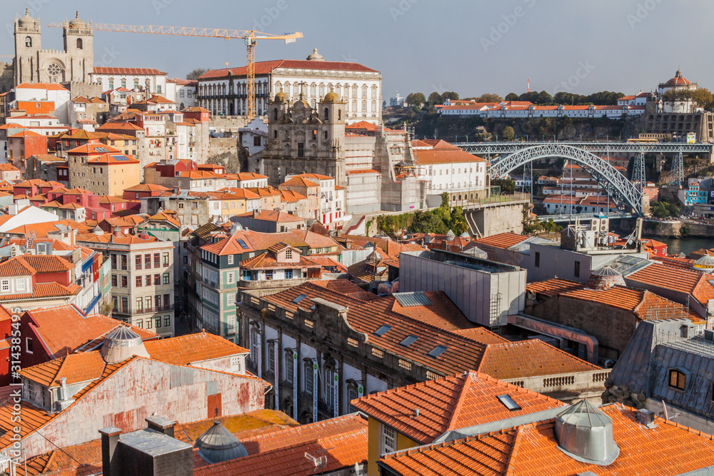 View of a skyline of Porto, Portugal.
