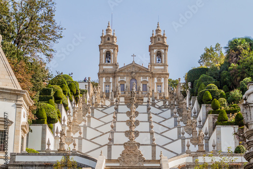 Vászonkép Baroque stairway to Bom Jesus do Monte sanctuary near Braga, Portugal