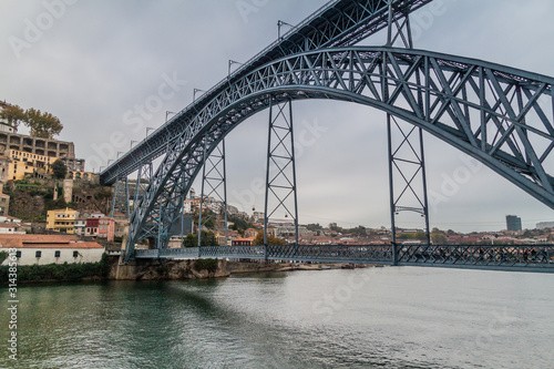 Dom Luis I bridge over Douro river in Porto, Portugal © Matyas Rehak