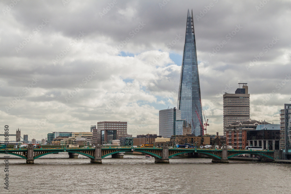RIver Thames and skyline of Londo city, United Kingdom
