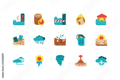 Isolated climate change icon set vector design