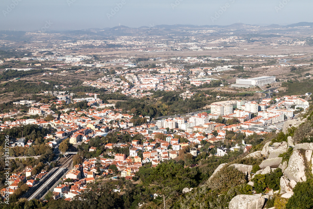 Aerial view of Sintra town, Portugal