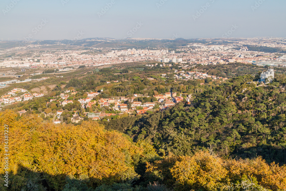 View from the Castelo dos Mouros castle in Sintra, Portugal