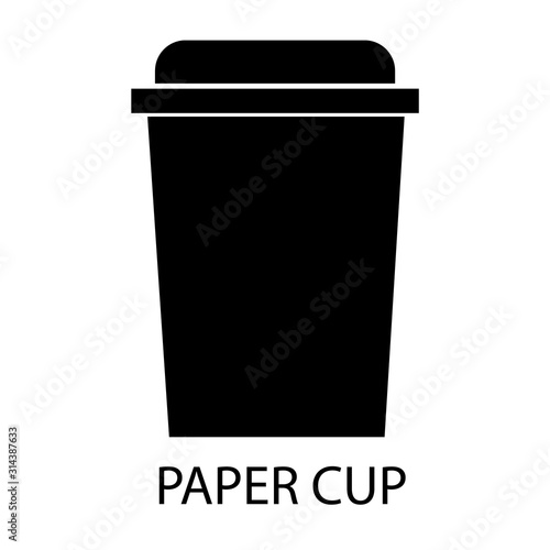 paper cup icon on white background. flat style. coffee cup icon for your web site design, logo, app, UI. coffee cup paper symbol. paper cup sign.