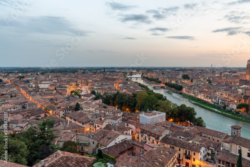 Beautiful aerial view of Verona, Italy © skostep