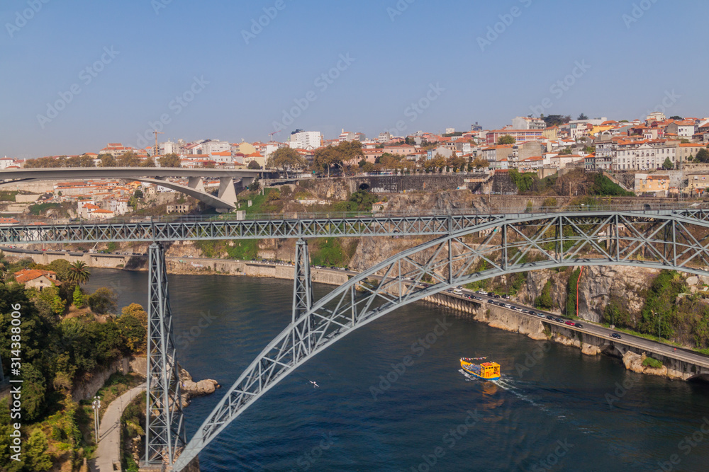 Bridges over Douro river in Porto, Portugal