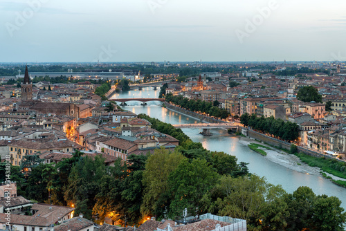 Beautiful aerial view of Verona  Italy