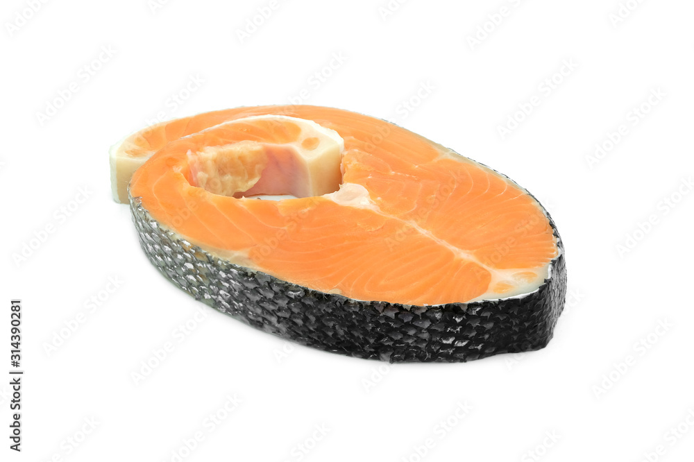 Salmon fish health food on the White Blackground Salmon fish health food on the White Blackground