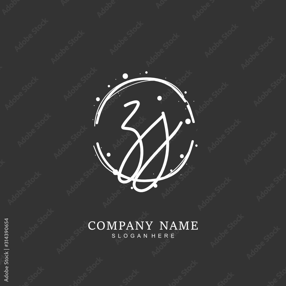 Handwritten initial letter Z J ZJ for identity and logo. Vector logo template with handwriting and signature style. Handwritten initial letter Z J ZJ for identity and logo. Vector logo template with handwriting and signature style.