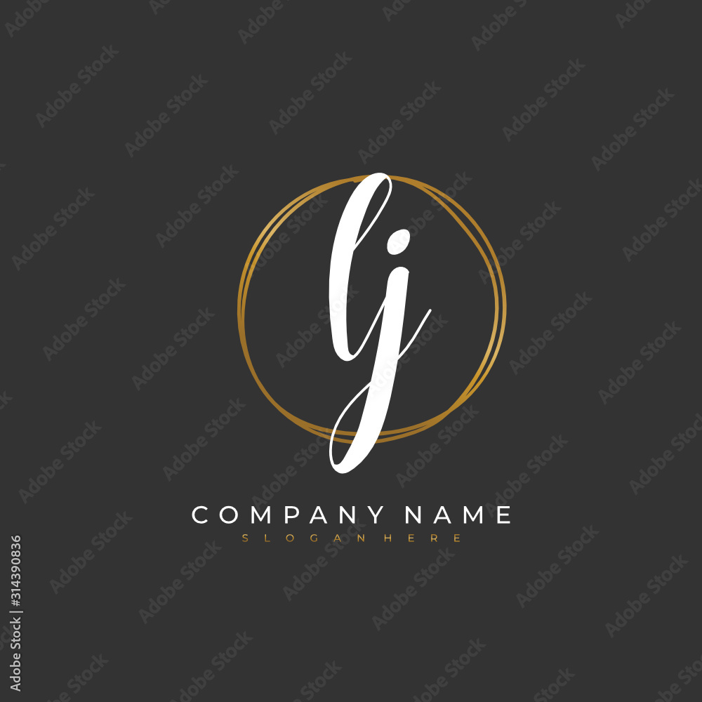 Handwritten initial letter L J LJ for identity and logo. Vector logo template with handwriting and signature style. Handwritten initial letter L J LJ for identity and logo. Vector logo template with handwriting and signature style.