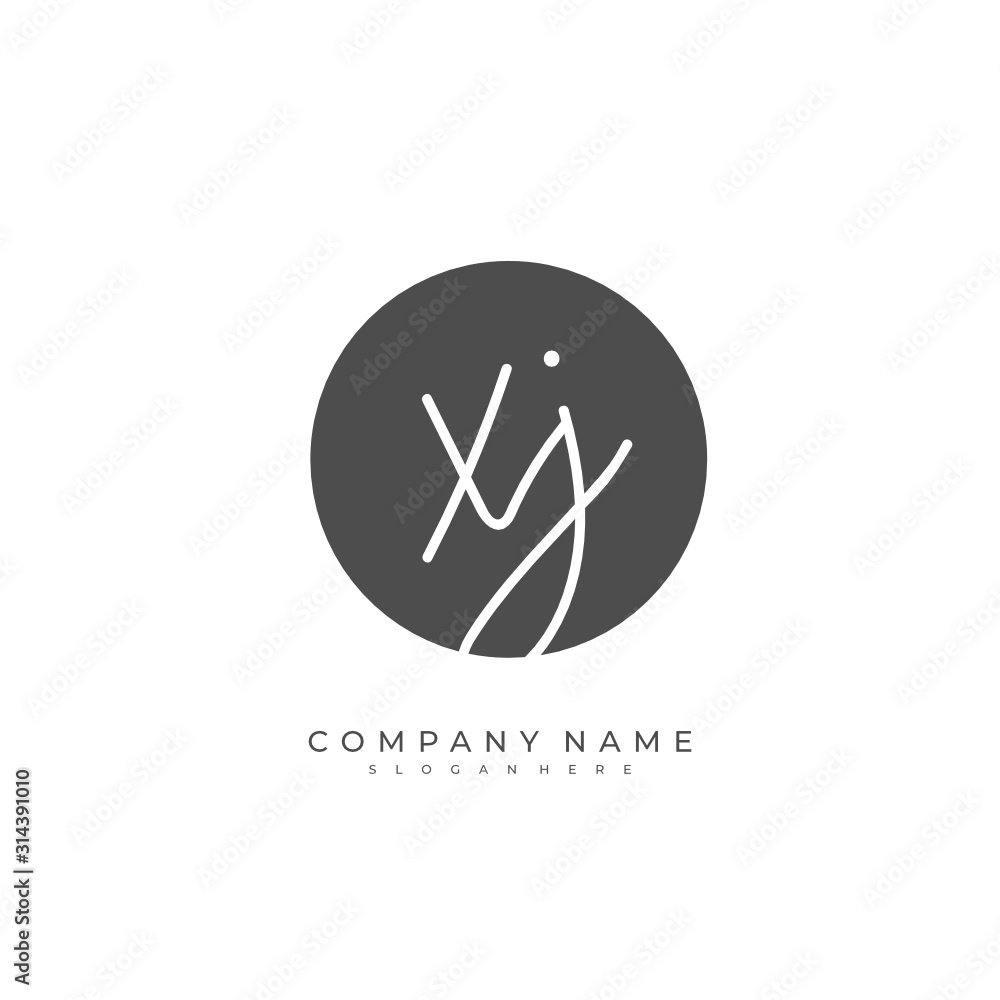 Handwritten initial letter X J XJ for identity and logo. Vector logo template with handwriting and signature style. Handwritten initial letter X J XJ for identity and logo. Vector logo template with handwriting and signature style.