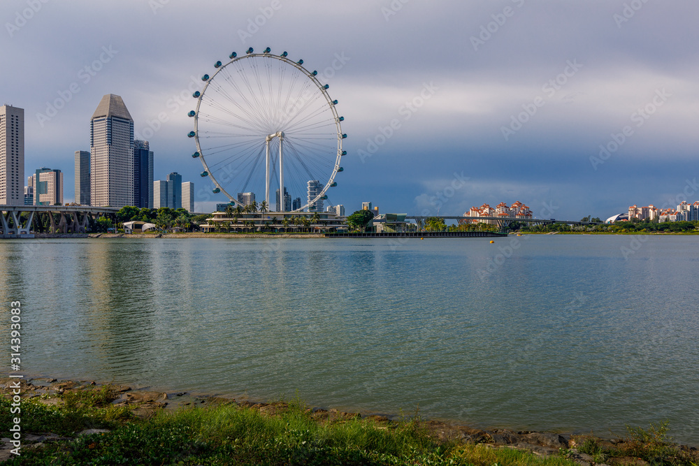 View to Ferris Wheel from Garden by the Bay, Singapore