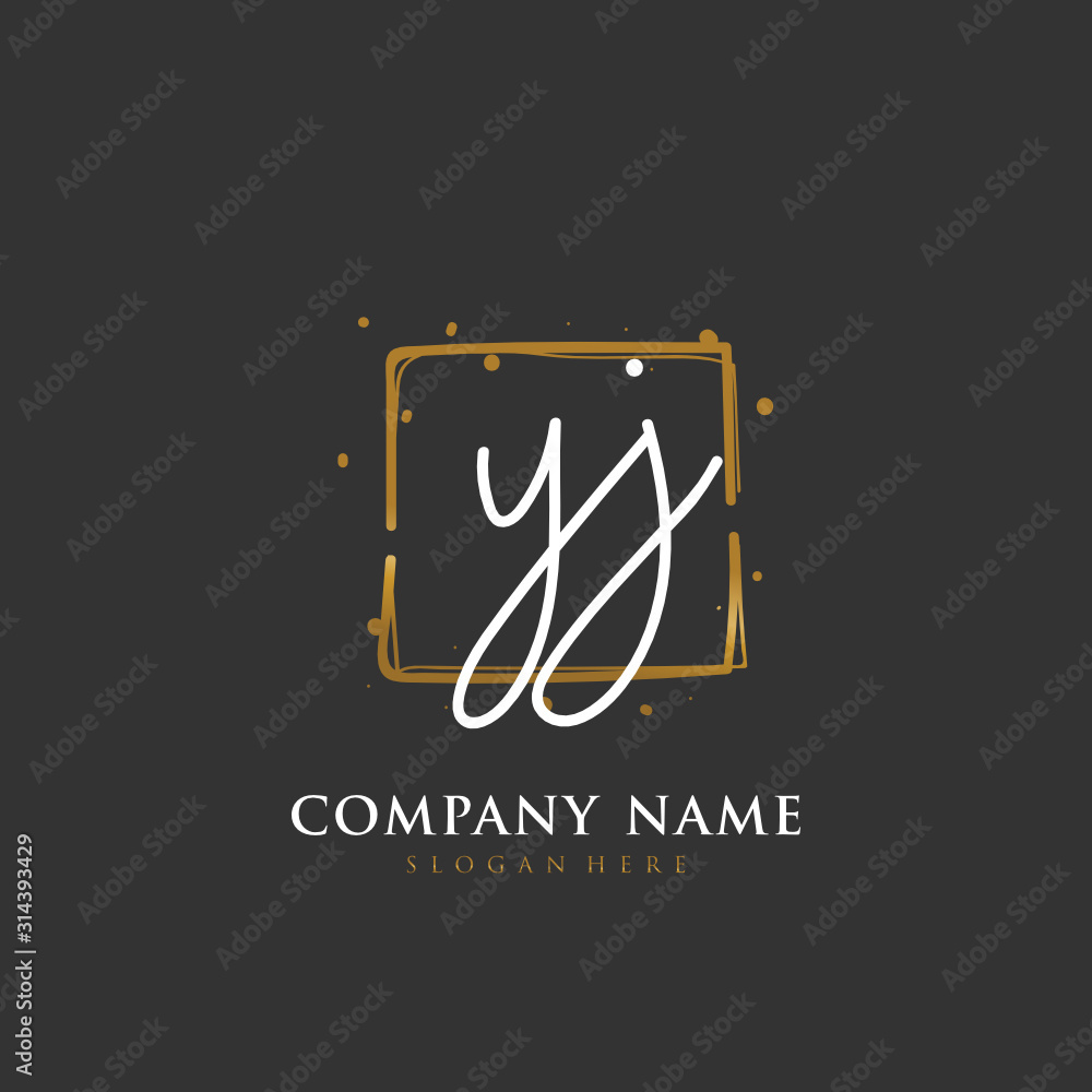 Handwritten initial letter Y J YJ for identity and logo. Vector logo template with handwriting and signature style. Handwritten initial letter Y J YJ for identity and logo. Vector logo template with handwriting and signature style.