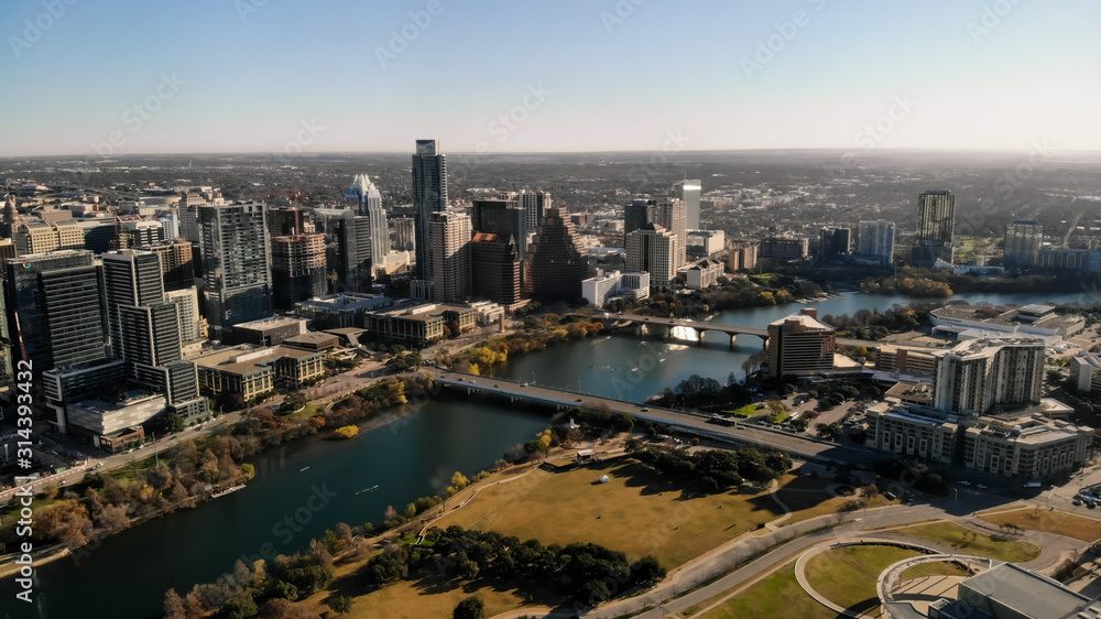 Aerial view of Austin - the capitol city of Texas, USA