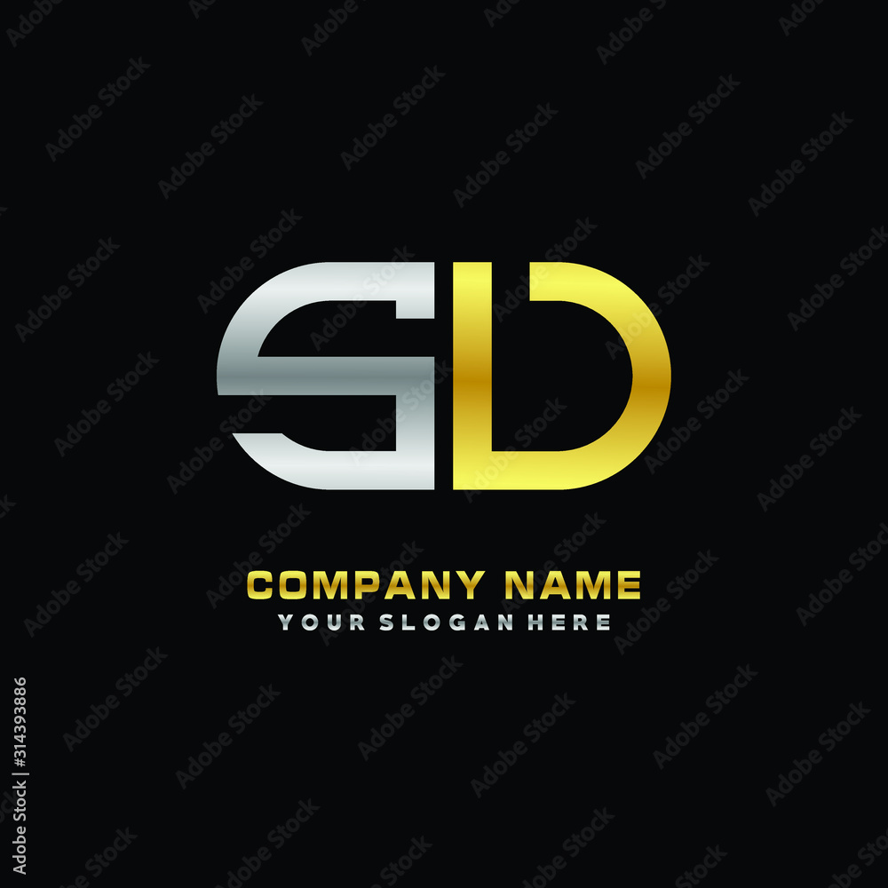 SV initial letters looping linked oval elegant logo silver, gold SV initial letters looping linked oval elegant logo silver, gold
