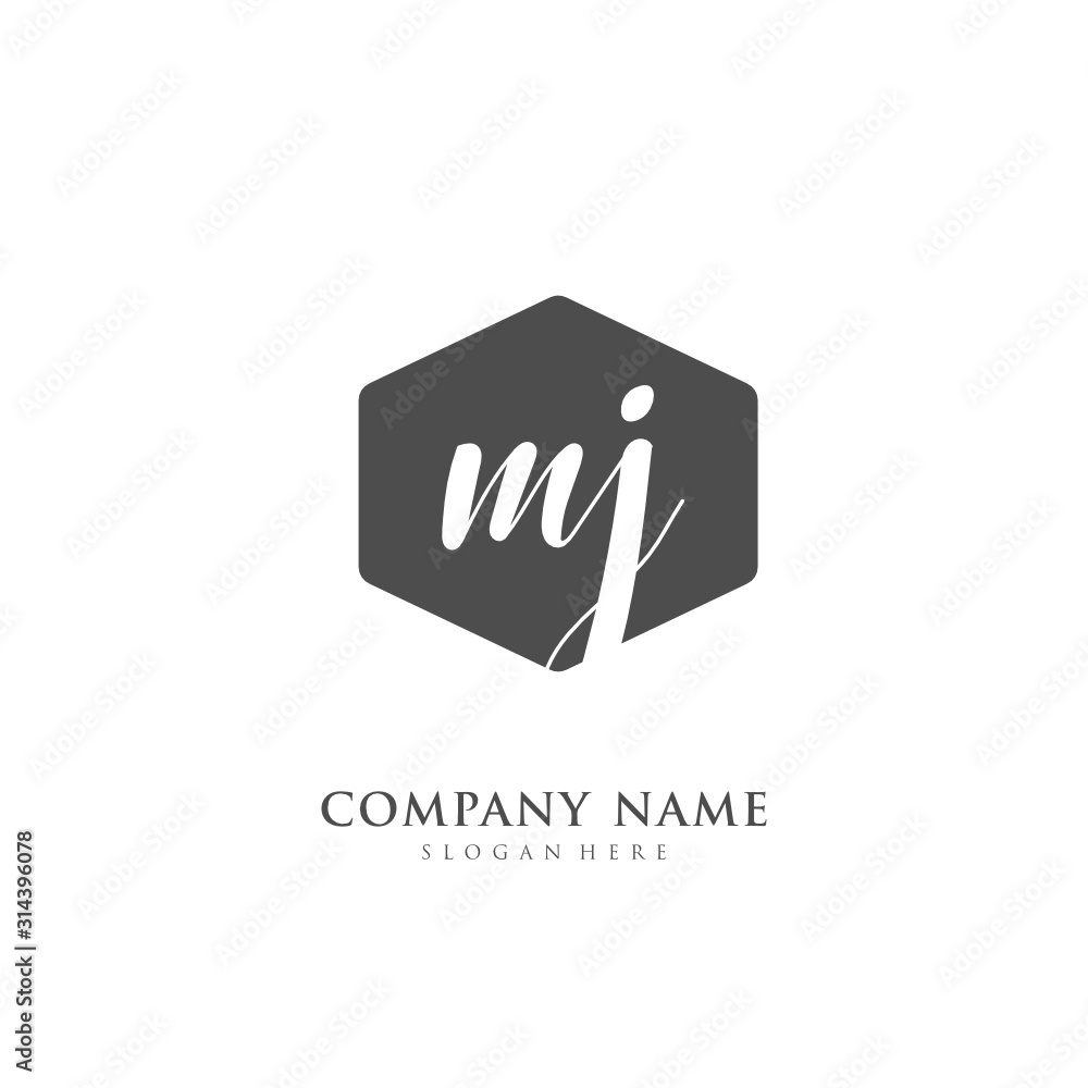 Handwritten initial letter M J MJ for identity and logo. Vector logo template with handwriting and signature style. Handwritten initial letter M J MJ for identity and logo. Vector logo template with handwriting and signature style.