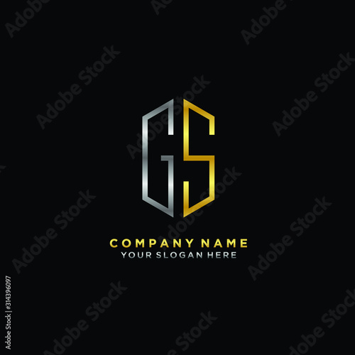 letter GS Minimalist style of gold and silver. luxury minimalist logo for business