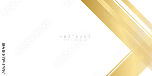 Gold white abstract background geometry shine and layer element vector for presentation design. Suit for business, corporate, institution, party, festive, seminar, and talks.