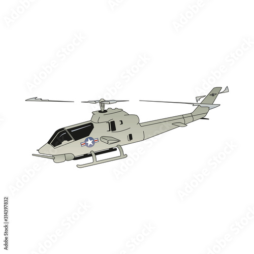 Isolated helicopter vector illustration on a white background