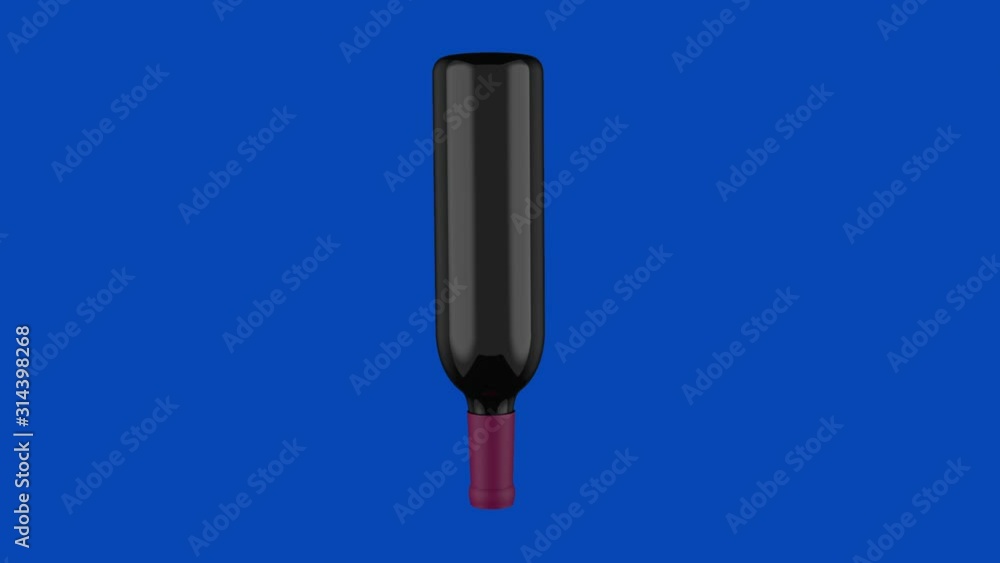 bottle of red wine falling blue background bottle of red wine falling blue background
