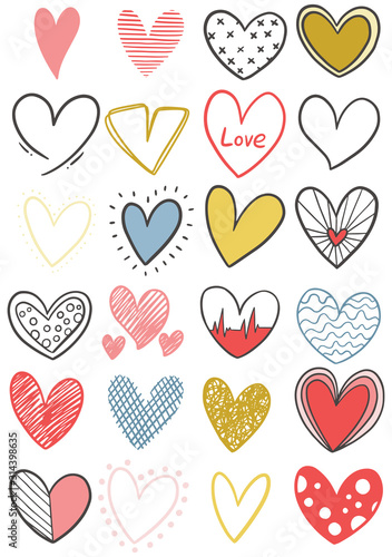 0014 hand drawn scribble hearts