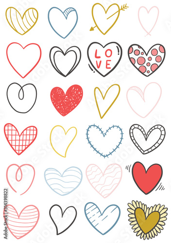 0022 hand drawn scribble hearts